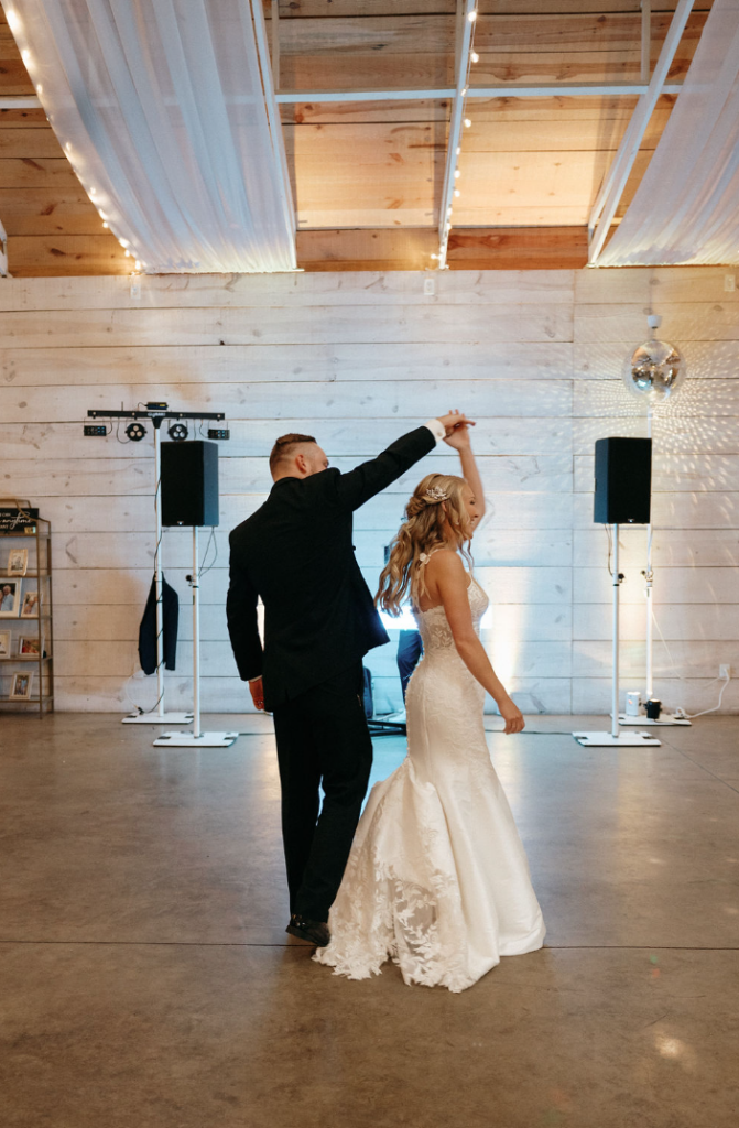 Bride and groom first dance